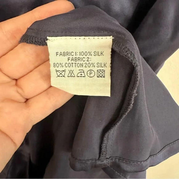 Reiss Women's Short Sleeve Scoop Neck Navy Blue 100% Silk Dress Size 4 GUC - Picture 7 of 8